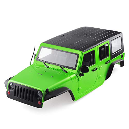 INJORA RC Auto Karosserie KIT Car Body Shell für 1:10 RC Crawler Axial SCX10 und SCX10 II 90046 90047 Wrangler (Grün)