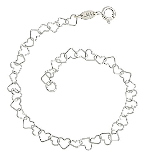 Fashion Line Armband Herzen - Länge wählbar 16-25cm - echt 925 Silber