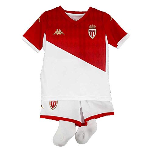 Kappa Minikit Home Offizielles As Monaco T-Shirt, Kinder, Weiß/Rot, 5Y