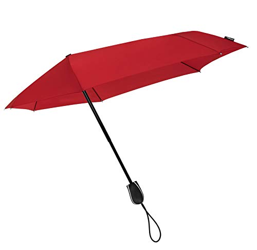 Regenschirm, Winddicht, 80 km/h, aerodynamisch, faltbar, Rot