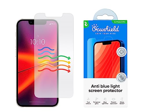 Ocushield Anti Blue Light, Tempered Glass Screen Protector for iPhone (iPhone 13 Mini, 5,4)