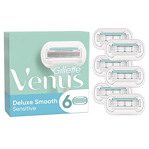 Gillette Venus Deluxe Smooth Sensitive Damenrasierklingen, 6 Stück