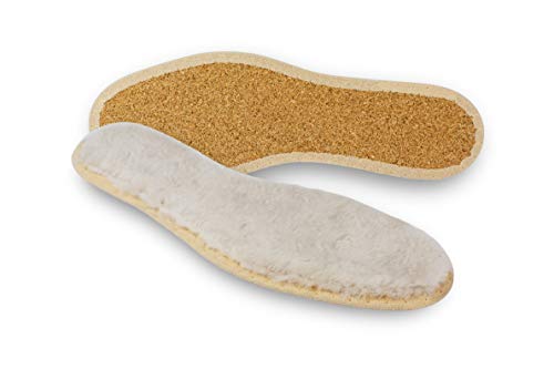 pedag Pascha Lammfell Einlegesohle – für natürlich warme Füße | ideal für Winterschuhe & -stiefel | recycelter Kork isoliert gegen Bodenkälte | wärmt & schützt die Fußsohle