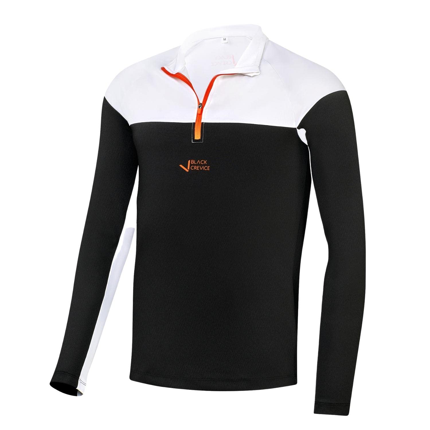 Black Crevice Herren Zipper Funktionsshirt (schwarz/weiß, S)