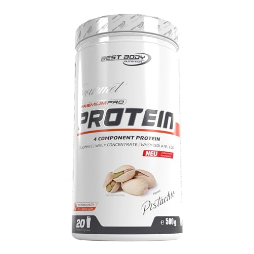 Best Body Nutrition Gourmet Premium Pro Protein Pistachio, Weiß, 500 g (1er Pack)