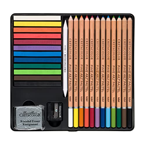 CRETACOLOR Basic Box Pastell-Zeichen-Set, mehrfarbig