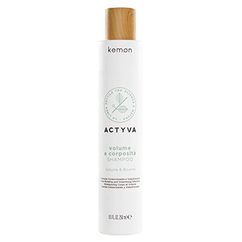 Kemon - Actyva Volumen- und Körper-Shampoo, Shampoo für feines Haar mit Volumenwirkung, mit Leinsamen, ohne Silikone - 250 ml