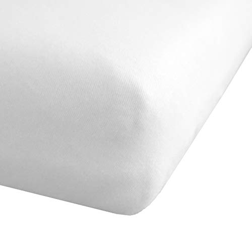 Arle-Living Bio Spannbettlaken Weiß 60x120-70x140 cm aus 100% Reiner Bio-Baumwolle Interlock Jersey Kinder Baby Bett GOTS Zertifiziert (Weiß, 60x120-70x140 cm einzeln)