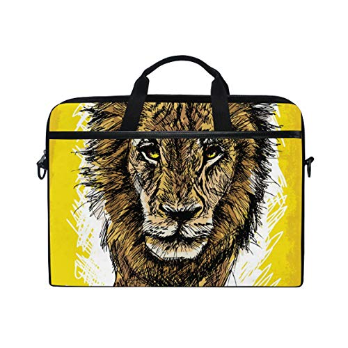 LUNLUMO Laptop- und Tablet-Hülle für Herren, Motiv: afrikanischer Löwe, 38,1 cm (15 Zoll), langlebig, für Business/Uni/Damen/Herren