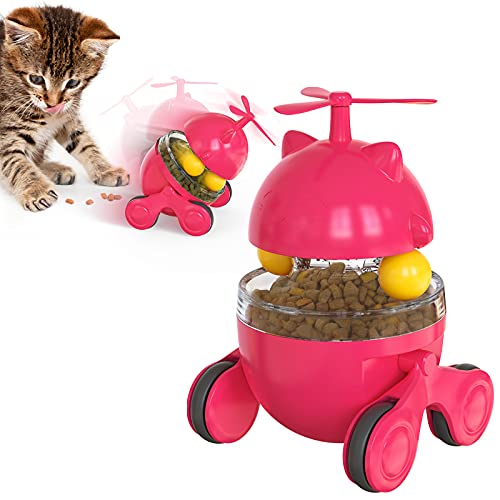 NW Run Lucky Cat Food Leaking Toy Trainingsfunktion Verbessern Intelligenz Linderung Angst Gleitspielzeug Futterspender Spielzeug Spur Katzenspielzeug Haustier Produkt Kunststoffprodukt (rot)
