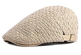 FOOKREN Herren Mütze Schiebermütze Baumwolle Schirmmütze Winter Flatcap (Beige-2)