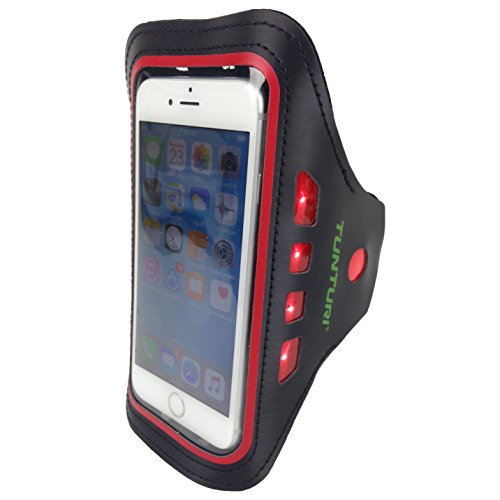 Tunturi Phone Led Telefon Sport Armband, schwarz/Rot, One Size
