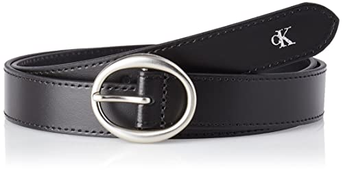 Calvin Klein Jeans Damen Round Classic Belt 25mm Grtel, Black, 80 cm