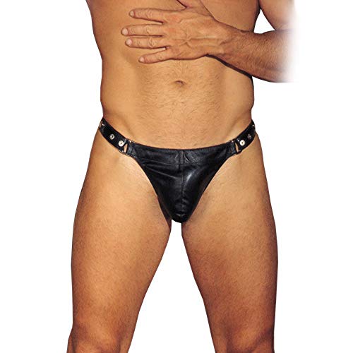 Erotic Fashion ra7313 G-Schnur, schwarzer Leder Verstellbar, 1er-Pack (1 x 1 Stück)