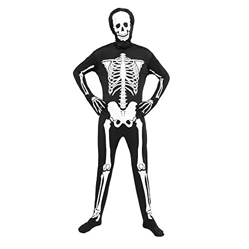 EraSpooky Halloween Leuchtendes Skelett Bodysuit Herren Karneval Fasching Verkleidung Kostüm