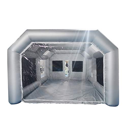 Aufblasbares Lack-Spray-Kabine Aufblasbares Lack-Auto-Kabine-Zelt mit transparenten Fenstern, Tragbares Spray-Zelt mit 2-Luftfilter, Auto-Motorrad-Arbeitsplatz, Gebläse Nicht enthalten (28x15x10FT)