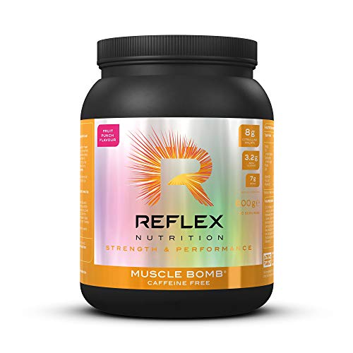 Reflex Nutrition Muskelbombe Pre-Workout Protein-Pulver – 600g, Fruchtpunsch, koffeinfrei