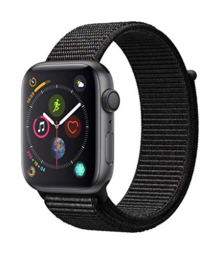 Apple Watch Series 4 44mm (GPS) - Aluminiumgehäuse Space Grau Schwarz Sport Loop (Generalüberholt)