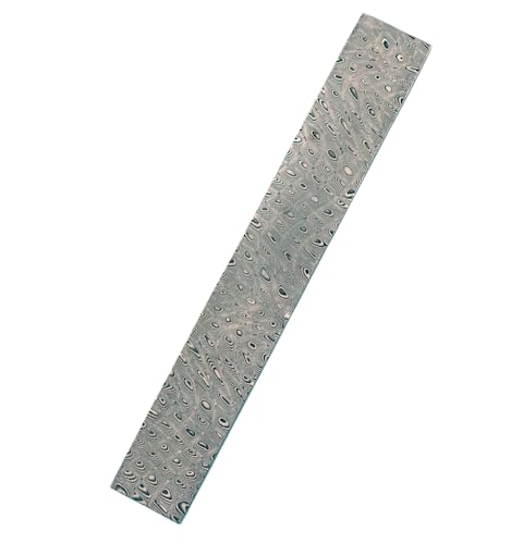 Aibote Handgefertigt Pfauenfeder Muster Damaszener-Edelstahl Barren Rohling Klinge Messerknüppel für Messerherstellung Feste Klinge Tafelmesser Schmuckherstellung (320x50x3mm)