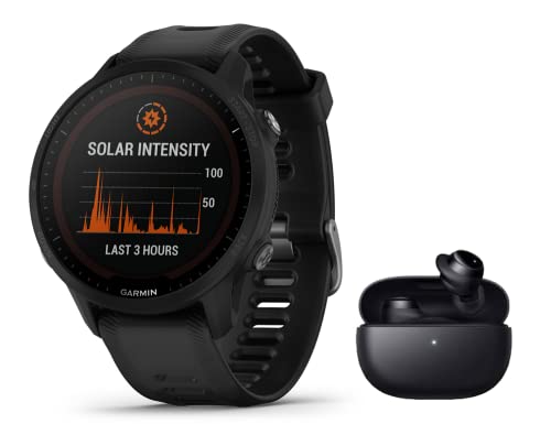 Garmin Forerunner 955 Solar - GPS Multisport-Smartwatch - Touchscreen - Navigation - mit Musikfunktion - schwarz - 010-02638-20 - inkl. Bluetooth Headset