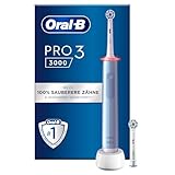 Oral-B PRO 3 3000 Elektrische Zahnbürste/Electric Toothbrush, 2 Sensitive Clean Aufsteckbürsten, 3 Putzmodi und visuelle 360° Andruckkontrolle für Zahnpflege, Geschenk Mann/Frau, blau