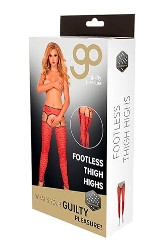 Guilty Pleasure Fetish Wear gp printed footless thigh highs, m Lingerie Fetish Red Größe: M