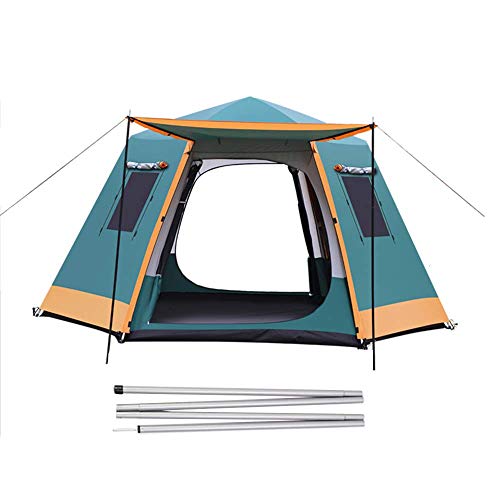 ATHUAH Outdoor-Zelt Vollautomatisches Campingzelt Tragbares Instant-Zelt Large Taille Easy Tente D'Installation Pour La Famille Wasser- und Winddicht für Camping Wandern Grün M