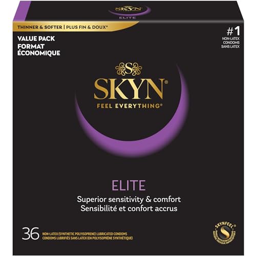 LifeStyles SKYN Elite Kondome, synthetische Polyisopren-Kondome, kein Latex, 36 Stück (Verpackung kann variieren)