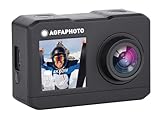 AgfaPhoto Photo Realimove AC7000 – Digital-Action-Kamera, wasserdicht 30 m (True 2,7 K, 16 MP, Dual-LCD-Display, Lithium-Batterie, 10 Zubehörteile, WLAN) Schwarz