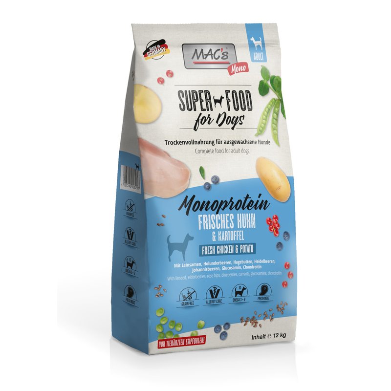 MAC's Mono Huhn Hundefutter - 12 kg (4,16 &euro; pro 1 kg)