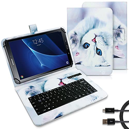 UC-Express Tablet Tasche kompatibel für Samsung Galaxy Tab A6 10.1 2016 T580 T585 Tastatur Hülle Bluetooth Keyboard Case QWERTZ Standfunktion Cover, Motiv:Motiv 3