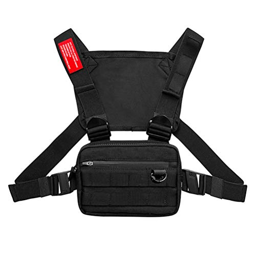 BASOYO Brustpackung, kleine Brusttasche im Freien Streetwear Strap Weste Brusttaschen für Männer Womensport Brusttasche