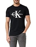 Calvin Klein Jeans Herren T-Shirt Kurzarm Core Monologo Slim Fit , Schwarz (Ck Black), L