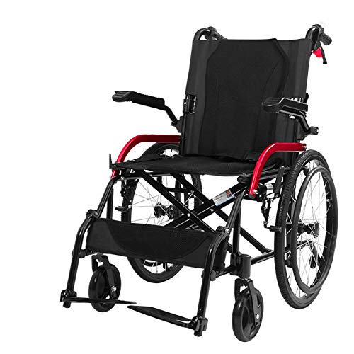 Selbstfahrende Rollstühle Klappbarer Leichter Rollstuhl Mit Anti Rückwärts-Fähre Und Einziehbarem Klappbarem Pedal-Transportstuhl
