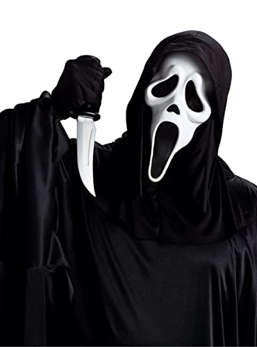 MIMIKRY Original Ghost Face Scream Slayer Kit Maske mit Kapuze Handschuhe Messer Halloween Horror Geist Film