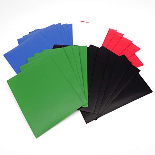 docsmagic.de 5 x 100 Double Mat Card Sleeves Standard Size 66 x 91 - Black Blue Green Red White - Kartenhüllen - PKM MTG