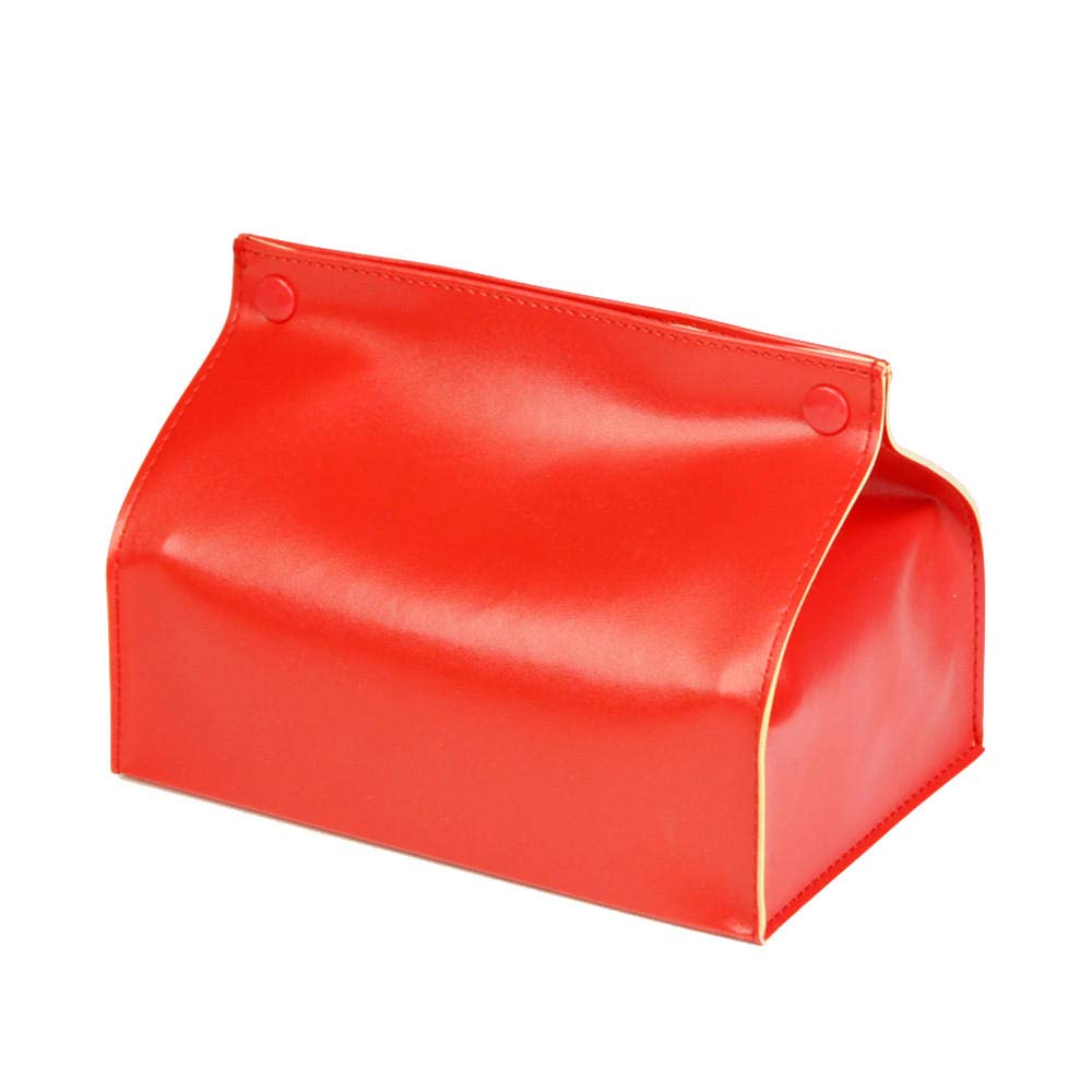 ZXGQF Tissue Box Soft Pu Papierhandtuchhalter Für Zuhause BüroAuto Dekoration Tissue Box Halter, Rot