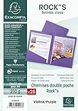 Exacompta 415007E Packung (mit 25 Aktendeckeln aus Manila-Karton, 2 Innenfächern, 220g, DIN A4, 21 x 29,7 cm) violett, lila