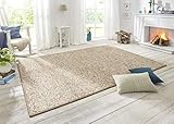 BT Carpet Wolly Teppich – Wohnzimmerteppich Flachgewebe Kurzflor Woll-Optik Wolle Skandi-Look Esszimmer, Wohnzimmer, Kinderzimmer, Schlafzimmer – Creme, 60x90cm