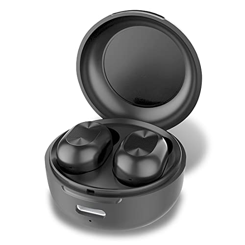 Fontastic „Macaro“ Mini Bluetooth-Kopfhörer kabellos, Ear-Buds für Sport, Kabelloses Headset mit Mikrofon, Wireless Headphones inkl. Lade-Etui, In-Ear Ohrhörer Schwarz