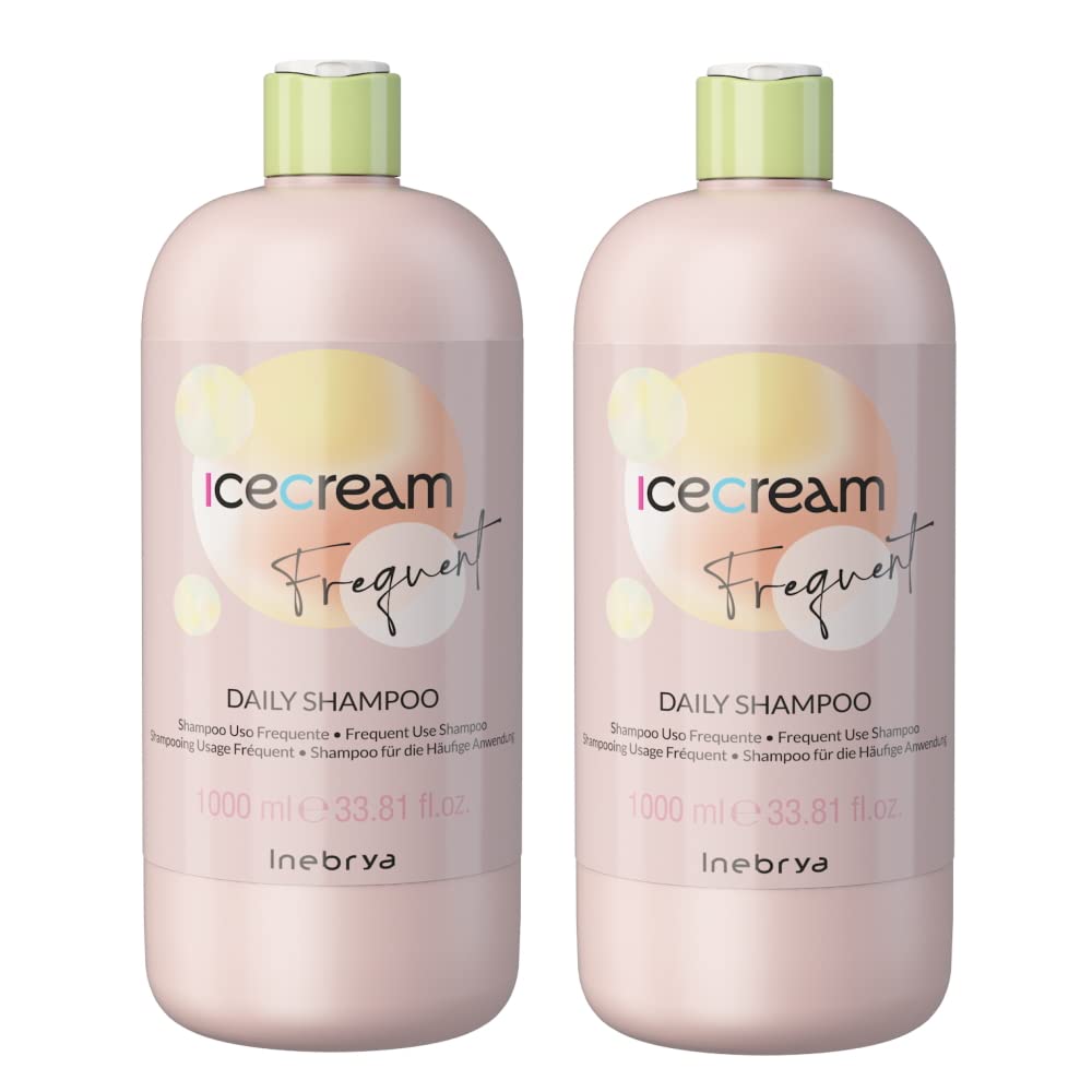 2 Stück – Inebrya Daily regenerierendes Shampoo für häufige Anwendung – Orange – 1000 ml