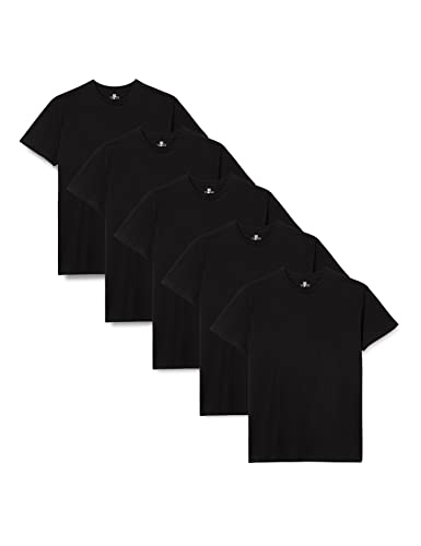 Lower East Herren T-Shirt mit Rundhalsausschnitt, 5er Pack, Schwarz(Schwarz), Small