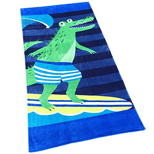 PING Strandtuch Baumwolle Handtuch Badetuch Groß 160×80cm für Kinder Jungen Mädchen Erwachsene für Reise Strand Schwimmen Camping Yoga Krokodil Bedruckt