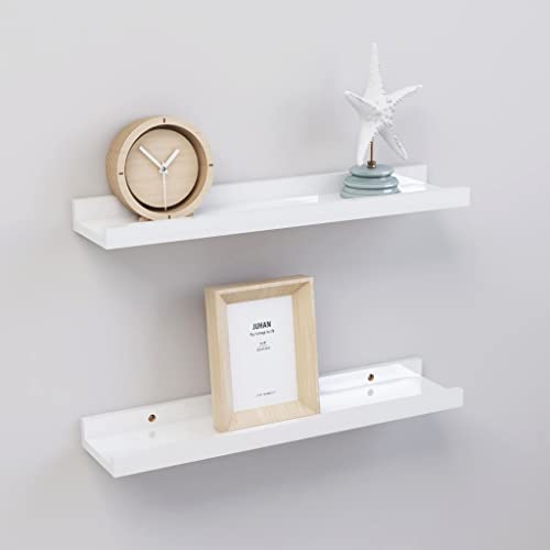 homiuse Wandregal Weiß 2 STK. 40x9x3 cm Hochglanz-Weiß Wandregal Holz BüCherregal Regal Wand BüCherregal Wand Regal Holz Wandregal KüChe KüChenregal Wand Regale Wall Shelf Bookshelf