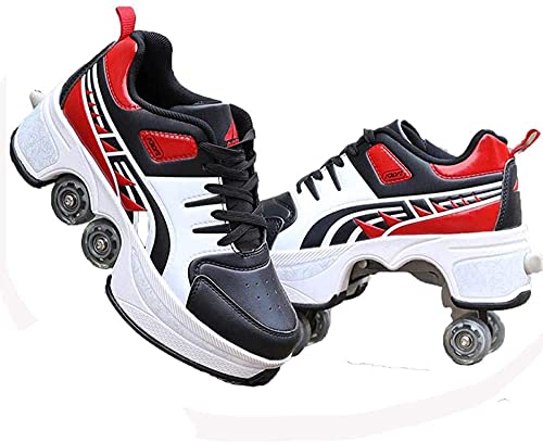 KEDUODUO Inline-Skates, 2-in-1-Mehrzweckschuhe, verstellbare Allrad-Skate-Stiefel, leichte Rollschuhe, Kinder, Mädchen, Teenager