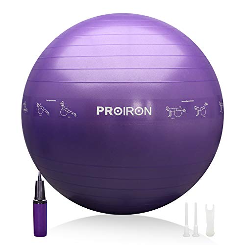 PROIRON Gymnastikball Pezziball Sitzball Büro mit Lehrposen, Anti-Burst Stabilitätsball Yoga Ball Stuhl 55/65/75 cm mit Pumpe und Stecker