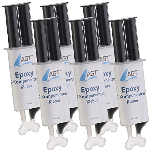 AGT 2Komponenten Kleber: Epoxy 2-Komponenten-Kleber, hohe Belastbarkeit: 23 N/mm², 6er-Pack (Epoxy 2K Kleber)