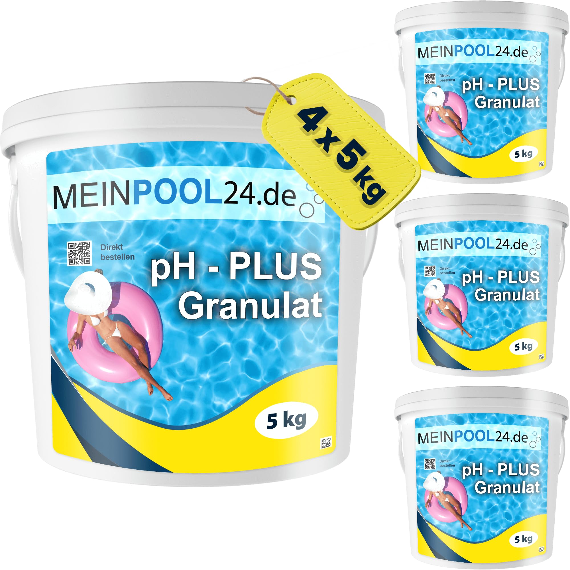 20 kg (4x5kg) pH-Heber Granulat für den Pool pH-Plus Granulat