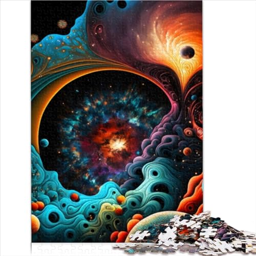 Puzzles, Lernspiele, Fraktalisierte Galaxie-Puzzles, 1000-teilige Holzpuzzles für Erwachsene, 1000-teilige Puzzle-Lernspiele, Puzzle-Lernspiele (50 x 75 cm)