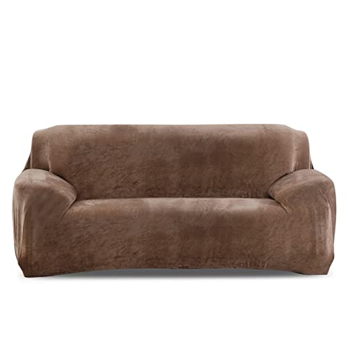 PETCUTE Sofabezüge Elastische 3 Sitzer Sofabezüge Dicke couchbezug Sofa Überwürfe Sofahusse Kamel